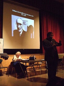 Doris Diether, seated, and Councilmember Alan Gerson speaking at a meeting of the Bowery Alliance of Neighbors.