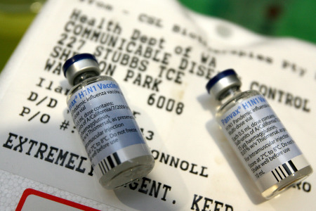 Swine flu vaccinations begin today. (Photo by Paul Kane/Getty Images) 