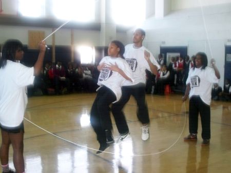 The Stan’s Pepper Steppers performing at Thurgood Marshall Academy (photo by Karen Clements)